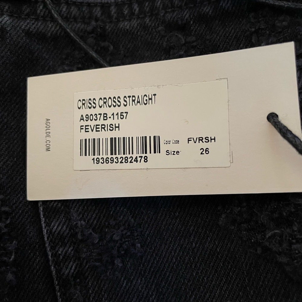 Agolde Criss Cross Straight Jeans Feverish Distressed 26 28 NEW - Picture 6 of 6